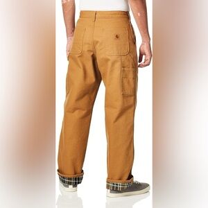 CARHARTT Men's Loose Fit Washed Duck Flannel-Lined Utility Work Pant